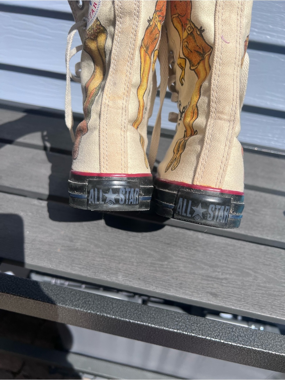 Converse Cream Canvas SailorJerry Pin-Up Artwork All Star High-Top Sneakers - Picture 11 of 13